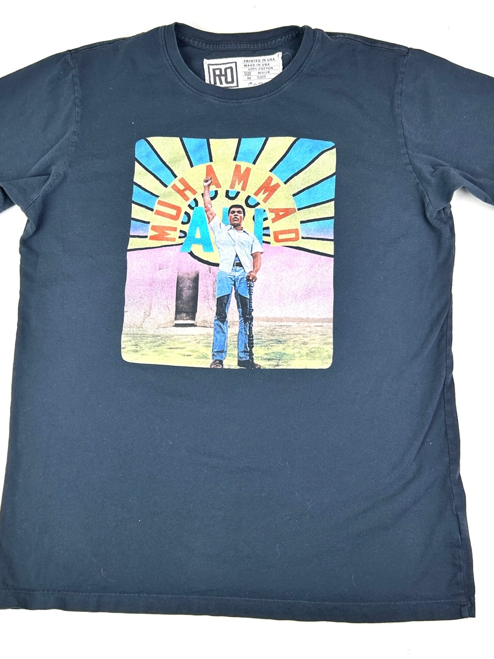 Roots of Fight T-Shirt Mens Medium Muhammad Ali Graphic Boxing Black